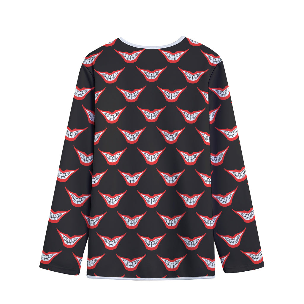 Joker Smile Pattern Print Long Sleeve Short Coat