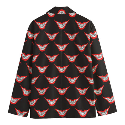 Joker Smile Pattern Print Men's Cotton Blazer
