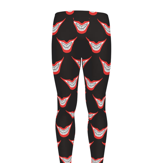 Joker Smile Pattern Print Men's leggings