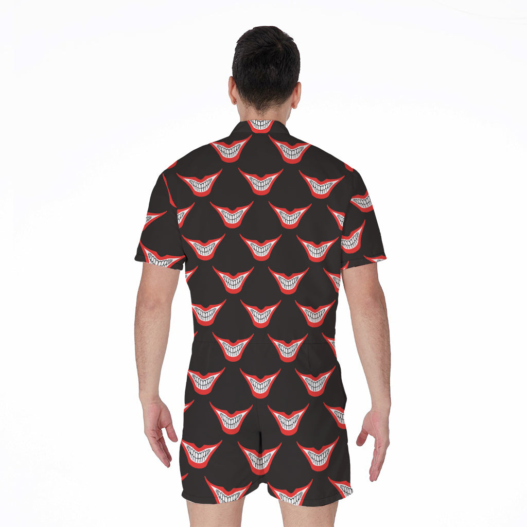Joker Smile Pattern Print Men's Rompers