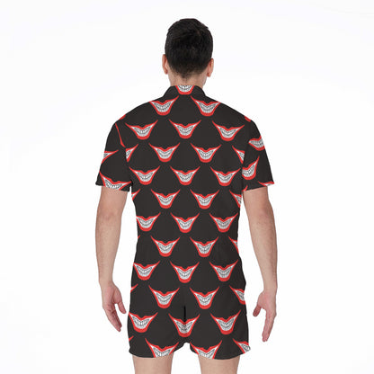 Joker Smile Pattern Print Men's Rompers
