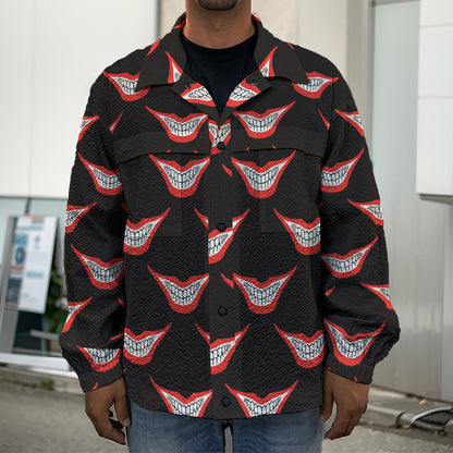 Joker Smile Pattern Print Men's Shirt Jacket