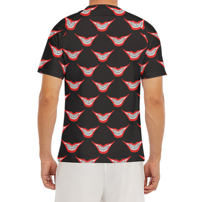 Joker Smile Pattern Print Men's Short Sleeve Rash Guard