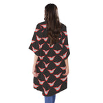 Joker Smile Pattern Print Open Front Beach Cover Up