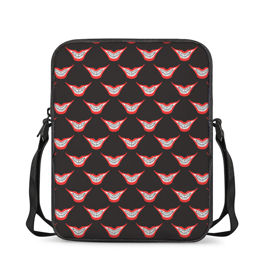 Joker Smile Pattern Print Rectangular Crossbody Bag