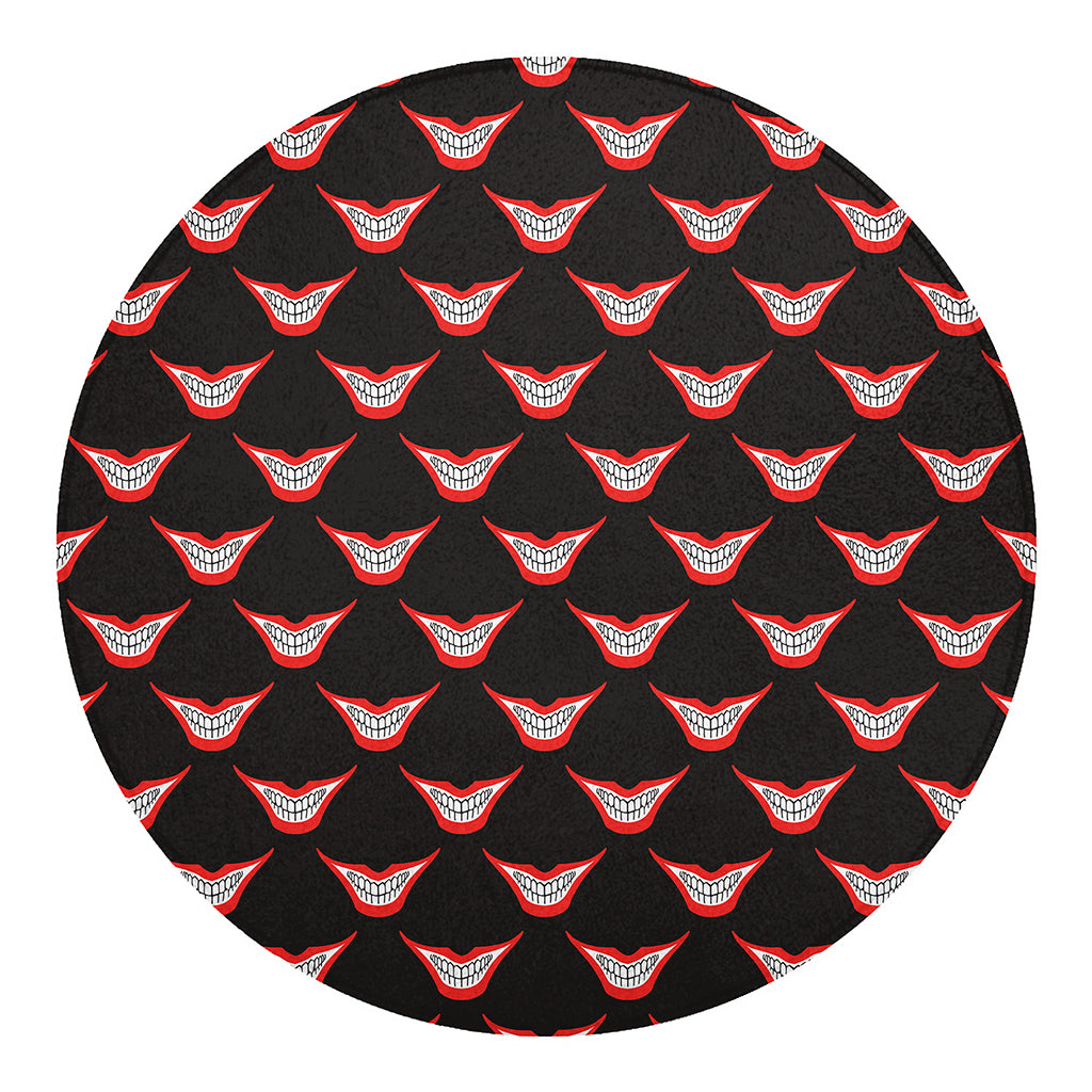 Joker Smile Pattern Print Round Blanket