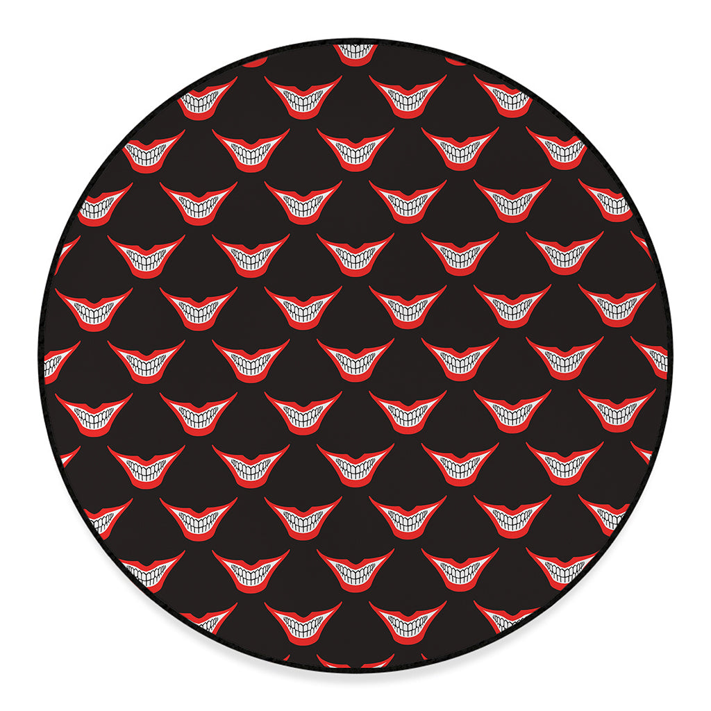 Joker Smile Pattern Print Round Floor Mat