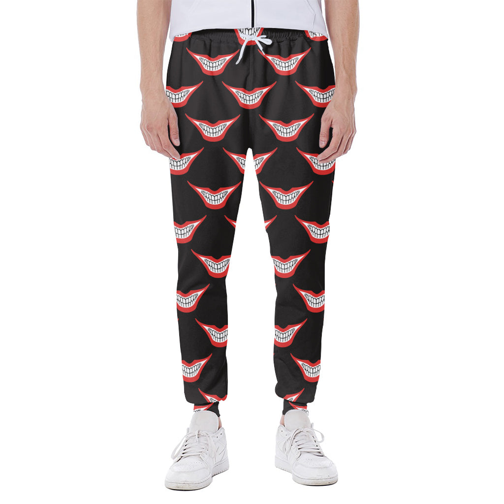 Joker Smile Pattern Print Scuba Joggers