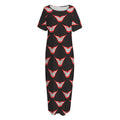 Joker Smile Pattern Print Short Sleeve Long Nightdress