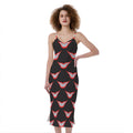 Joker Smile Pattern Print Slim Fit Midi Cami Dress