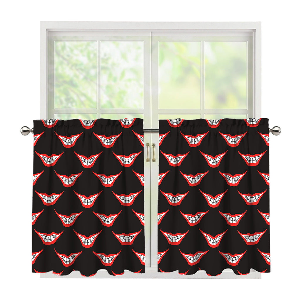Joker Smile Pattern Print Tier Curtains