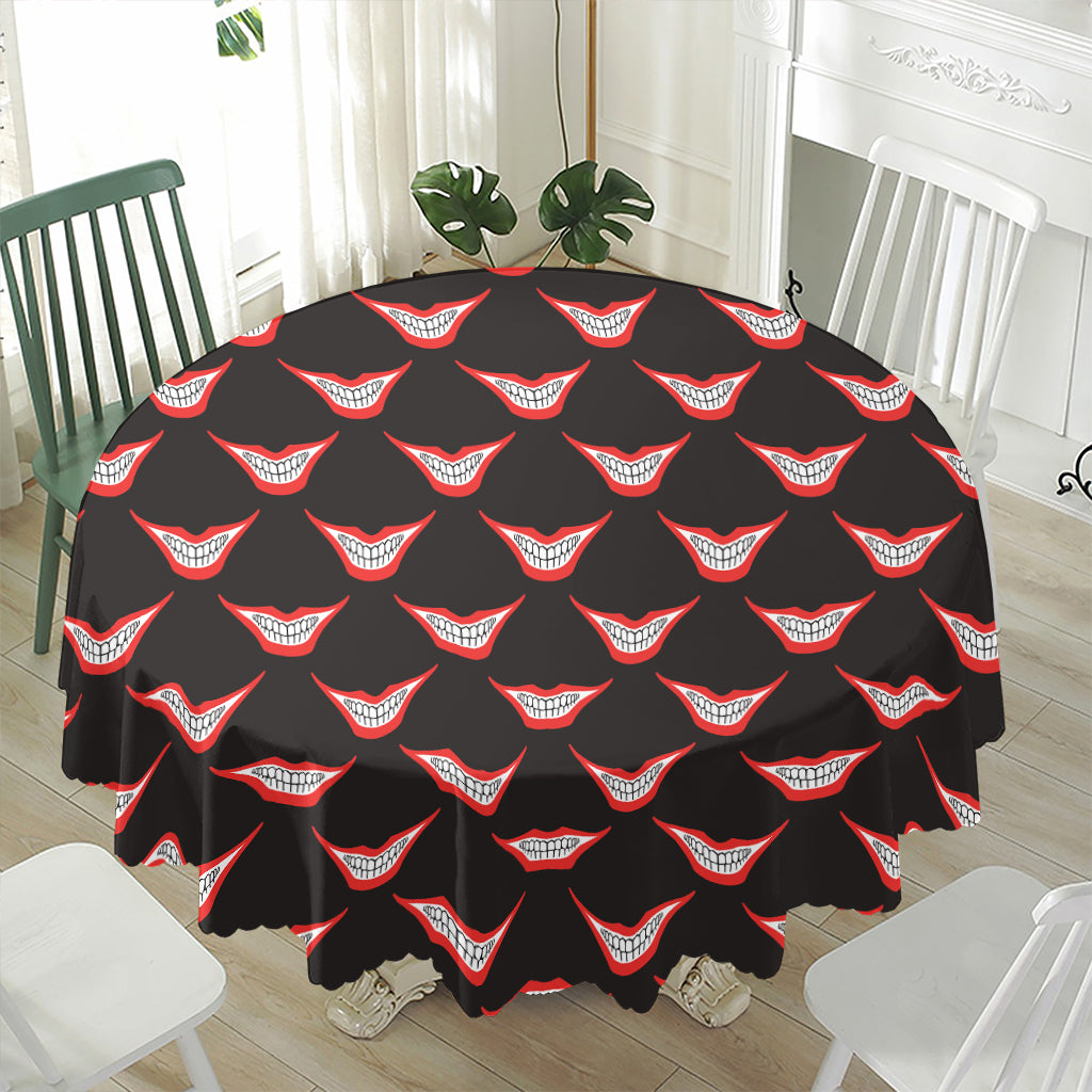 Joker Smile Pattern Print Waterproof Round Tablecloth