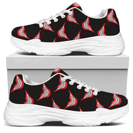 Joker Smile Pattern Print White Chunky Shoes