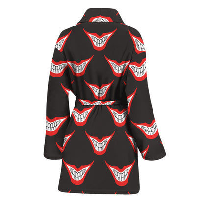 Joker Smile Pattern Print Women's Bathrobe