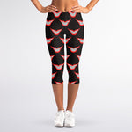 Joker Smile Pattern Print Women's Capri Leggings