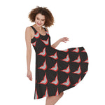 Joker Smile Pattern Print Women's Sleeveless Dress