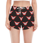 Joker Smile Pattern Print Women's Split Running Shorts