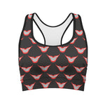 Joker Smile Pattern Print Women's Sports Bra
