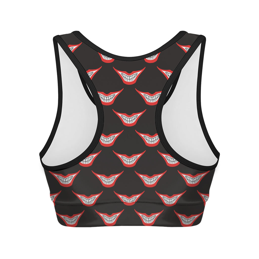 Joker Smile Pattern Print Women's Sports Bra