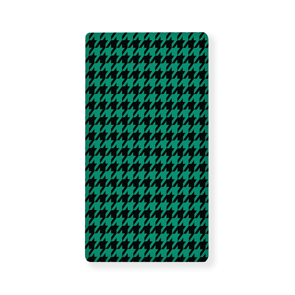 Jungle Green And Black Houndstooth Print Baby Crib Sheet