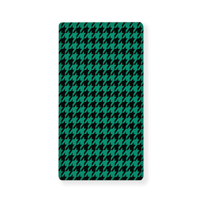 Jungle Green And Black Houndstooth Print Baby Crib Sheet