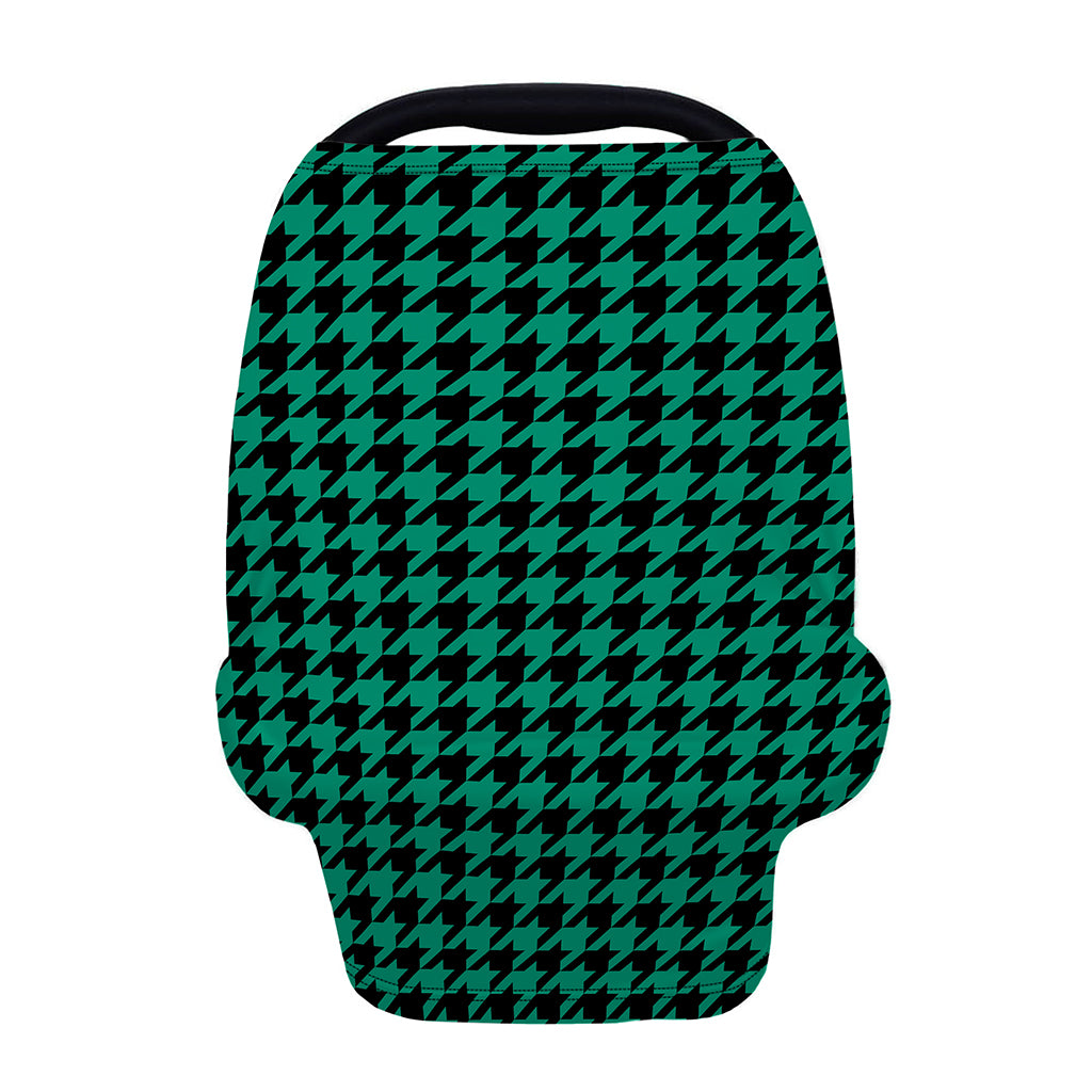 Jungle Green And Black Houndstooth Print Baby Seat Cover