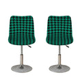 Jungle Green And Black Houndstooth Print Bar Stool Covers