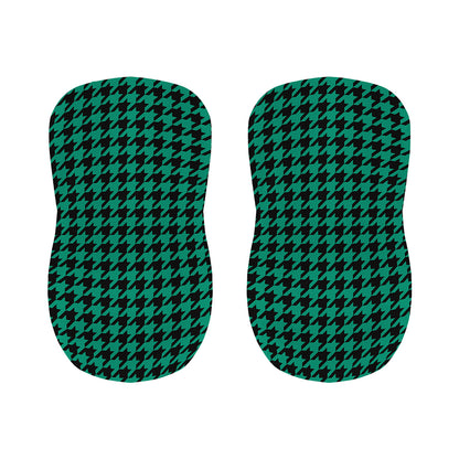Jungle Green And Black Houndstooth Print Bar Stool Covers