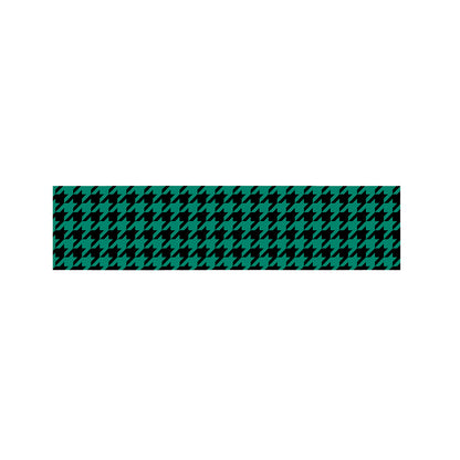 Jungle Green And Black Houndstooth Print Bed Runner