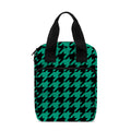 Jungle Green And Black Houndstooth Print Bible Tote Bag