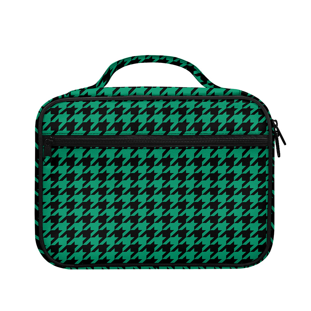 Jungle Green And Black Houndstooth Print Briefcase Bible Bag