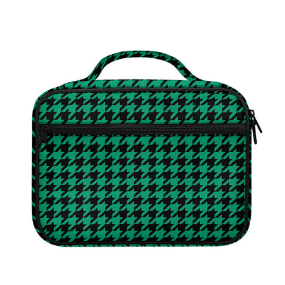 Jungle Green And Black Houndstooth Print Briefcase Bible Bag