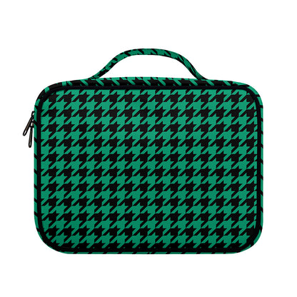 Jungle Green And Black Houndstooth Print Briefcase Bible Bag