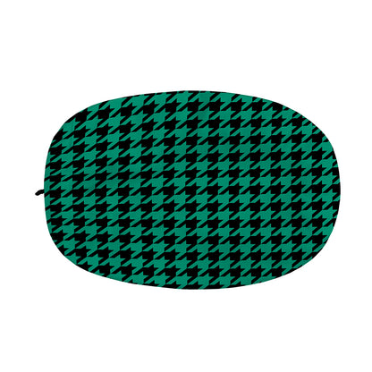 Jungle Green And Black Houndstooth Print Car Side Mirror Covers