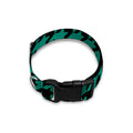 Jungle Green And Black Houndstooth Print Dog Collar