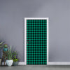 Jungle Green And Black Houndstooth Print Door Sticker