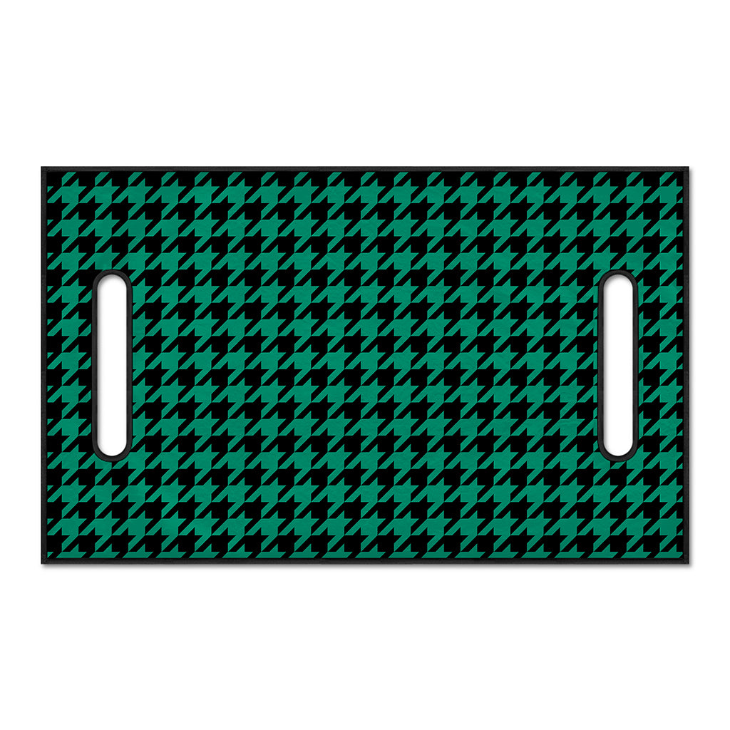 Jungle Green And Black Houndstooth Print Golf Cart Seat Cover
