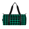 Jungle Green And Black Houndstooth Print Gym Bag