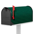 Jungle Green And Black Houndstooth Print Mailbox Cover