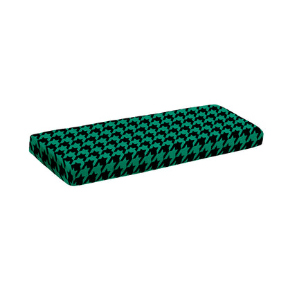 Jungle Green And Black Houndstooth Print Piano Keyboard Cover