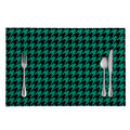 Jungle Green And Black Houndstooth Print Placemat