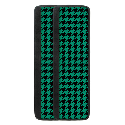 Jungle Green And Black Houndstooth Print Refrigerator Handle Covers