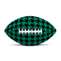 Jungle Green And Black Houndstooth Print Rugby Ball