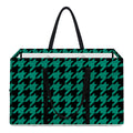 Jungle Green And Black Houndstooth Print Utility Tote Bag