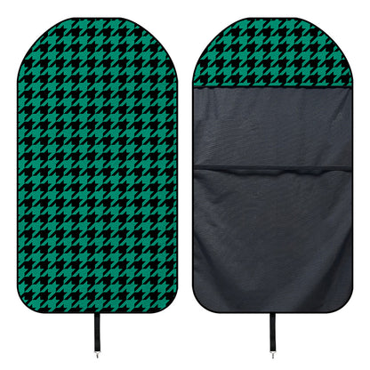 Jungle Green And Black Houndstooth Print Waterproof Car Seat Cover