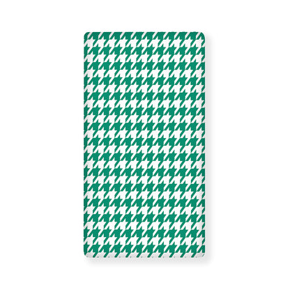 Jungle Green And White Houndstooth Print Baby Crib Sheet