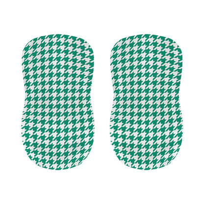 Jungle Green And White Houndstooth Print Bar Stool Covers