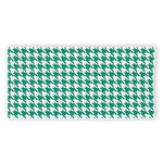 Jungle Green And White Houndstooth Print Beach Towel