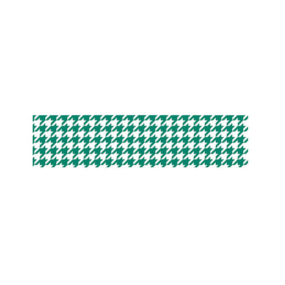 Jungle Green And White Houndstooth Print Bed Runner