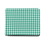 Jungle Green And White Houndstooth Print Bifold Wallet